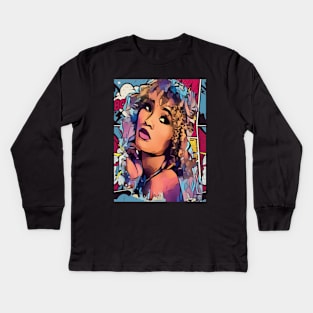 Female Girl Power Popart Design Kids Long Sleeve T-Shirt